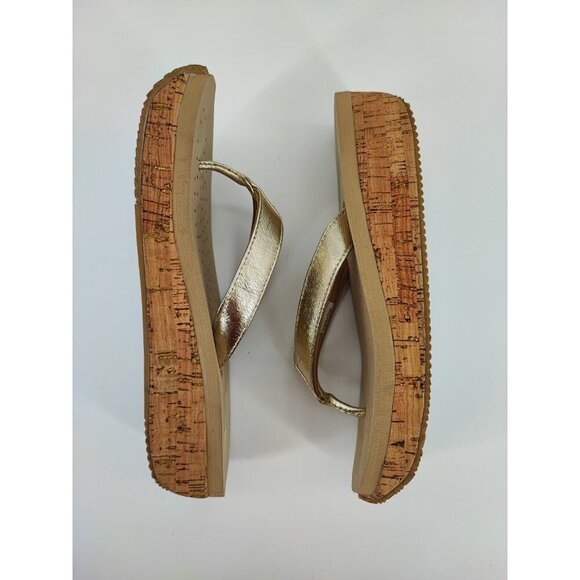 Volatile Women's Trailblazer Gold Thong Leather Sandals Size 9 US - Picture 5 of 8